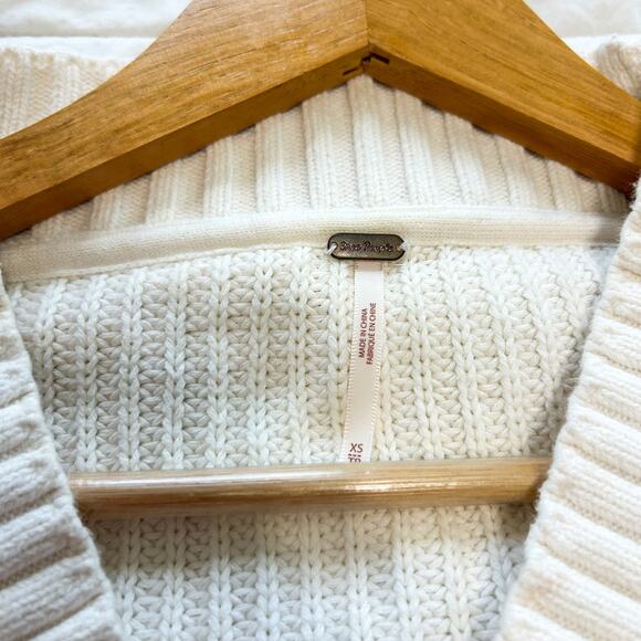 Free People Emilie Sweater Set Size XS White Whisper Cable Knit Lounge - Picture 7 of 12